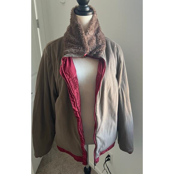 Columbia Red Satin Faux Fur Collar Omni Shield Zip Up Puffer Winter Jacket 2XL - Picture 8 of 11